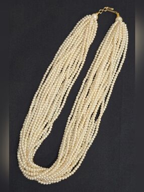 1980s Multistrand Pearlescent Necklace - Women Jewelry / Updated Clasp